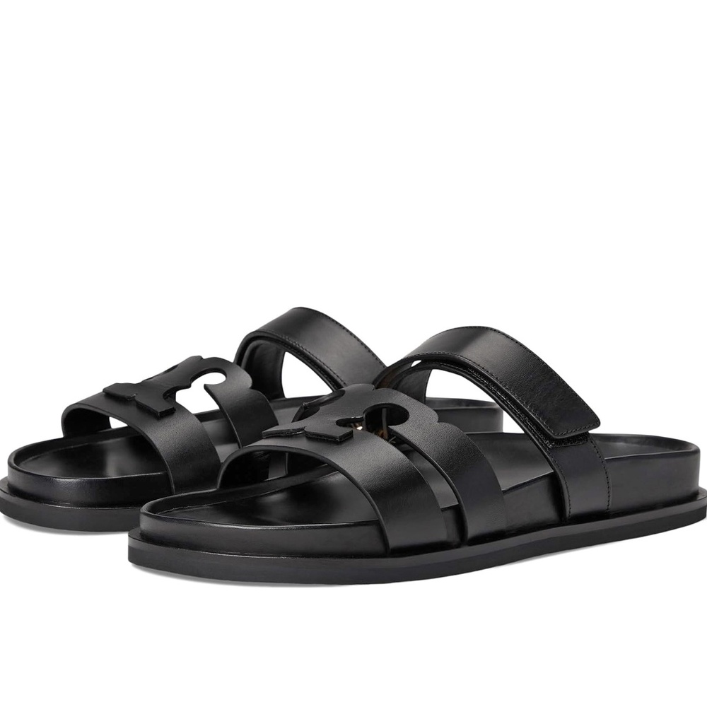 Tory Burch Ines Leather Sport Slide - Black